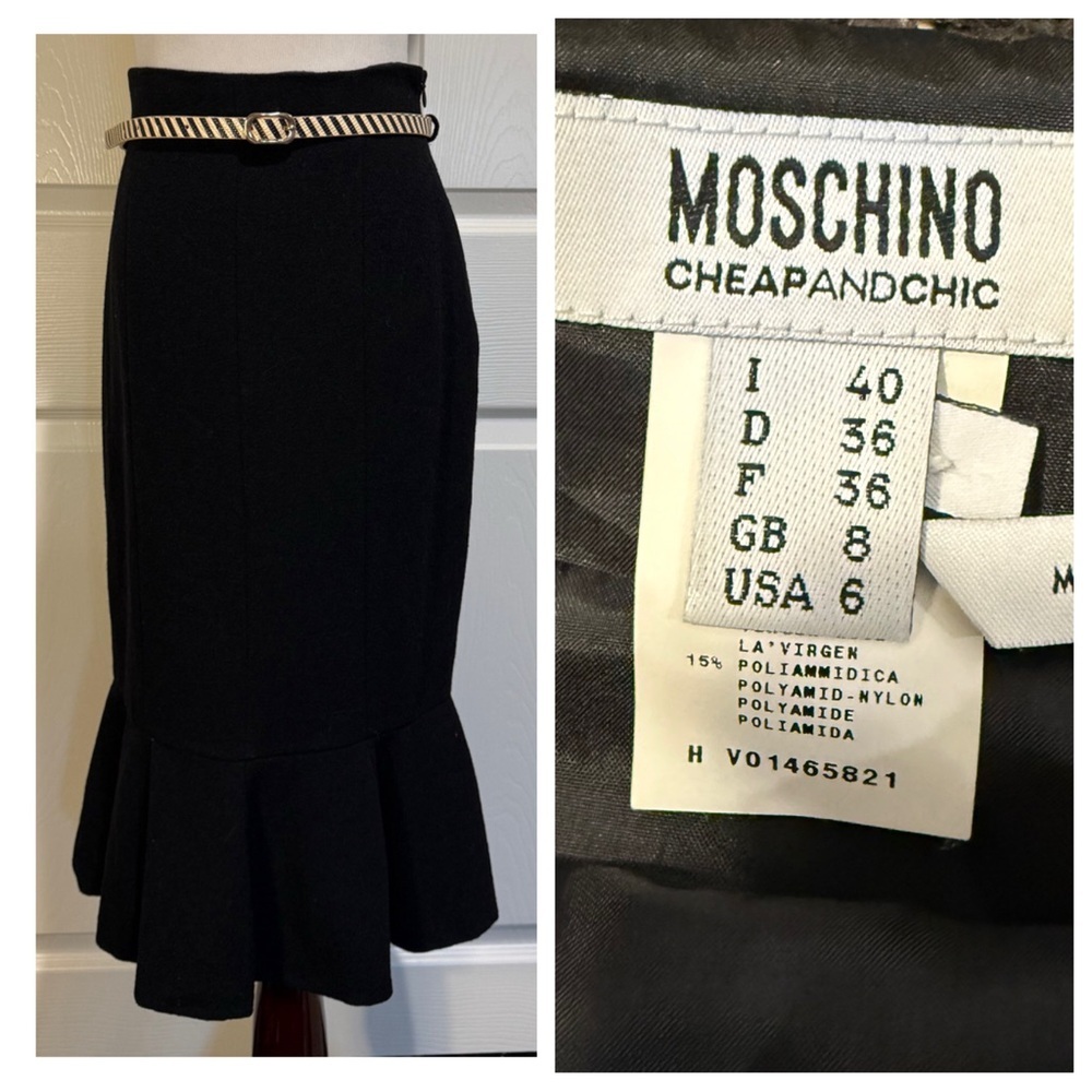 Moschino Cheap and Chic black fluted skirt